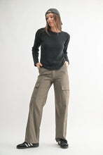 Load image into Gallery viewer, Chunky Waffle Mineral Wash Long Sleeve