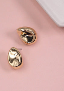 Flat Teardrop Stud Earrings