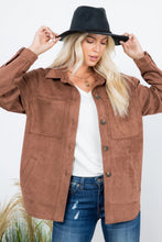 Load image into Gallery viewer, Suede Oversized Shacket with Pockets