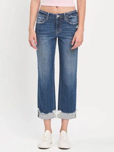 Fiery Mid Rise Cuffed Boyfriend Lovervet Jeans