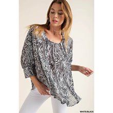 Load image into Gallery viewer, Bohemian Inspired Animal Print Chiffon Top