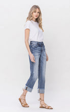 Load image into Gallery viewer, High Rise Cuffed Straight Vervet Jeans