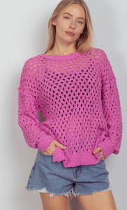 Oversized Tunic Hole Knit Sweater