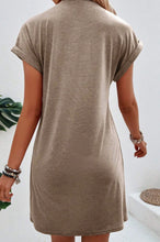 Load image into Gallery viewer, Center Seam Rolled Cuffs T-Shirt Dress