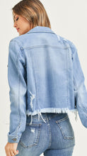 Load image into Gallery viewer, Distressed Vintage Frayed Hem Jacket