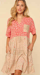 Plus Ditzy Floral Print Short Sleeve Dress