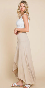 High Low Flare Long Skirt