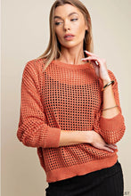 Load image into Gallery viewer, Soft Two Tone Thread Fish Net Style Sweater