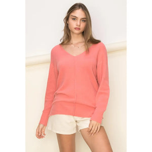 V Neck Long Sleeve Sweater