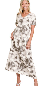 Soft French Terry Tie Dye Maxi Dress