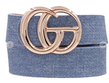 Load image into Gallery viewer, Faux Leather Denim Buckle Belt