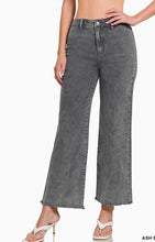 Load image into Gallery viewer, Acid Washed Frayed Cutoff Hem Straight Pants