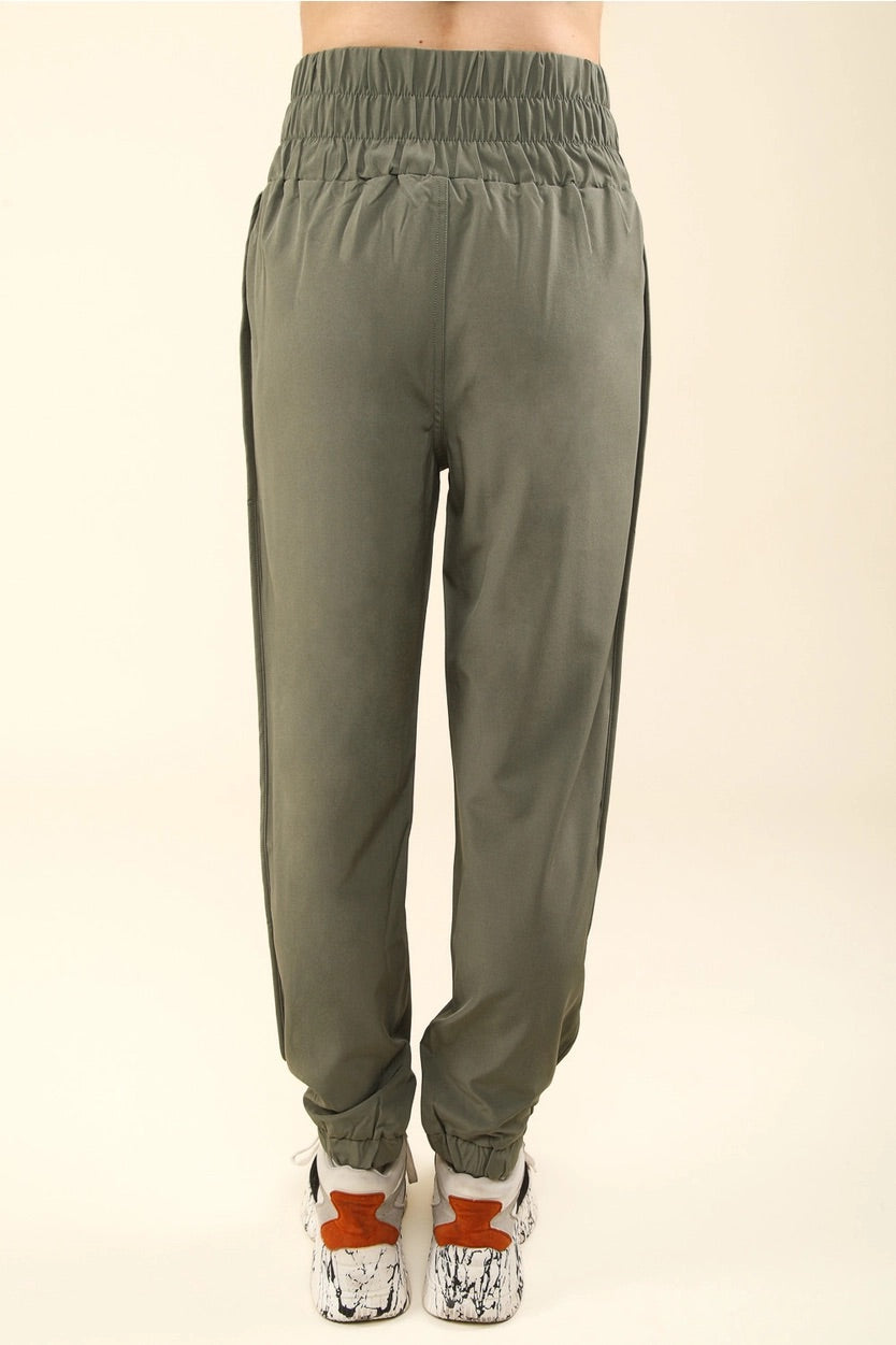 Bottom Tied Flow Fabric Pant with Elastic Waist Band