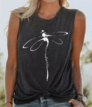 Load image into Gallery viewer, Dragonfly Crew Neck Sleeveless Top