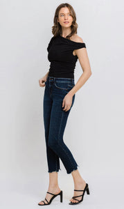 Carlene Mid Rise Crop Slim Straight Vervet Jeans