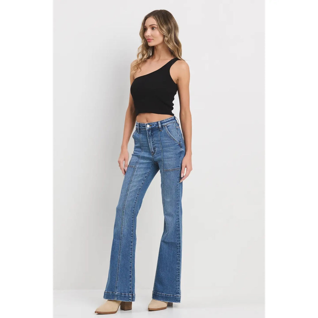 Utility Pocket Seam Flare Jelly Jeans