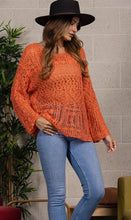 Load image into Gallery viewer, Tomato Shiny Rib Knit Stitch Sweater