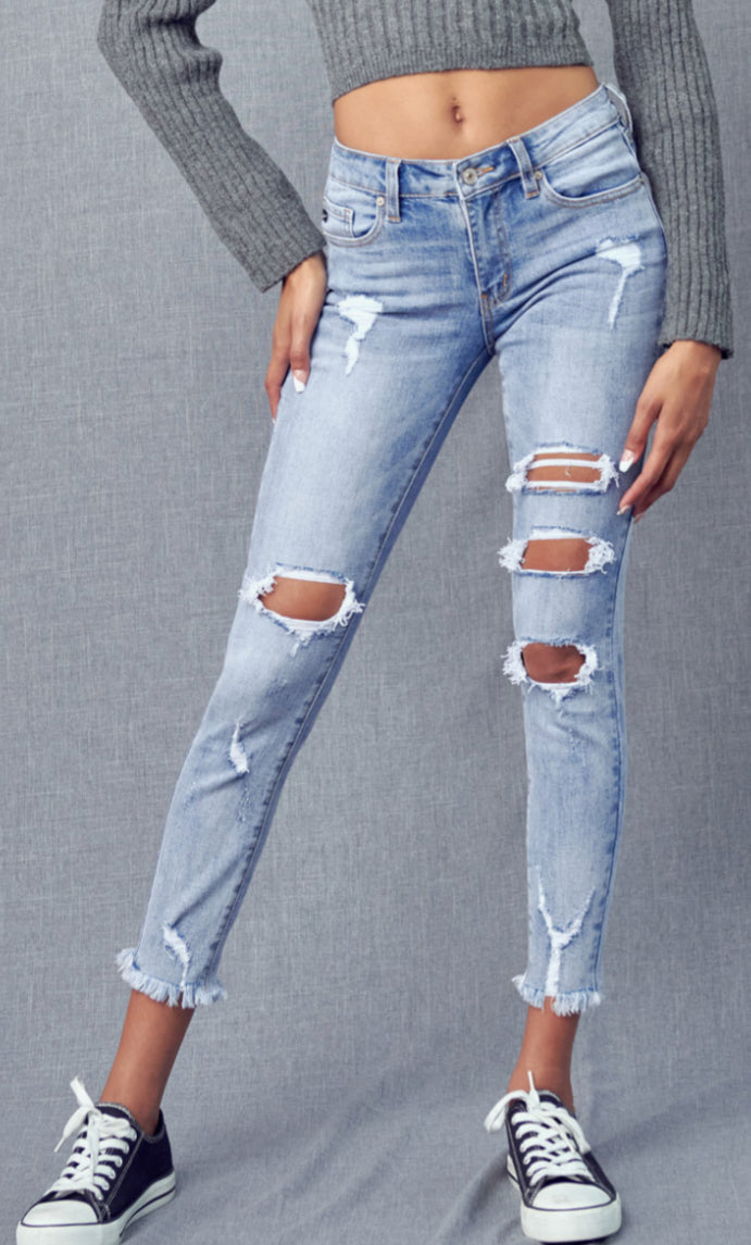 Augustina Mid Rise Ankle Skinny Jeans