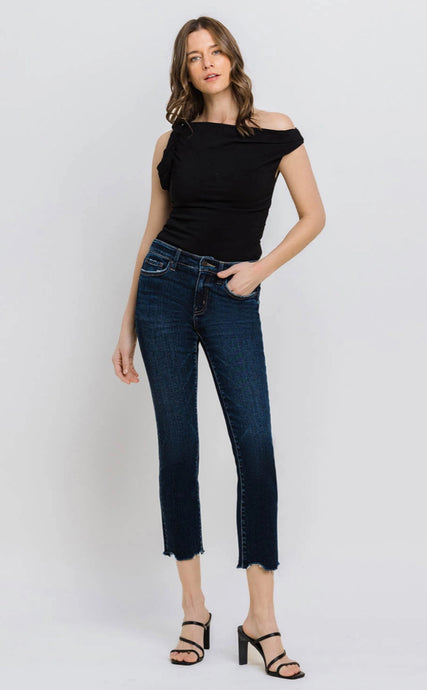 Carlene Mid Rise Crop Slim Straight Vervet Jeans