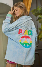 Load image into Gallery viewer, Tie Dye Multi Color Peace Button Shirt