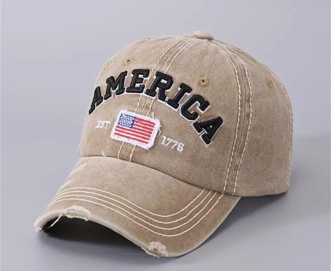 Vintage Style AMERICA Embroidered Cap