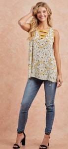 Strappy Neck Printed Top