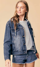 Load image into Gallery viewer, Washed Denim Hooded Jacket