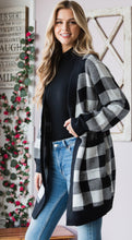 Load image into Gallery viewer, Plaid Open Sweater Cardigan