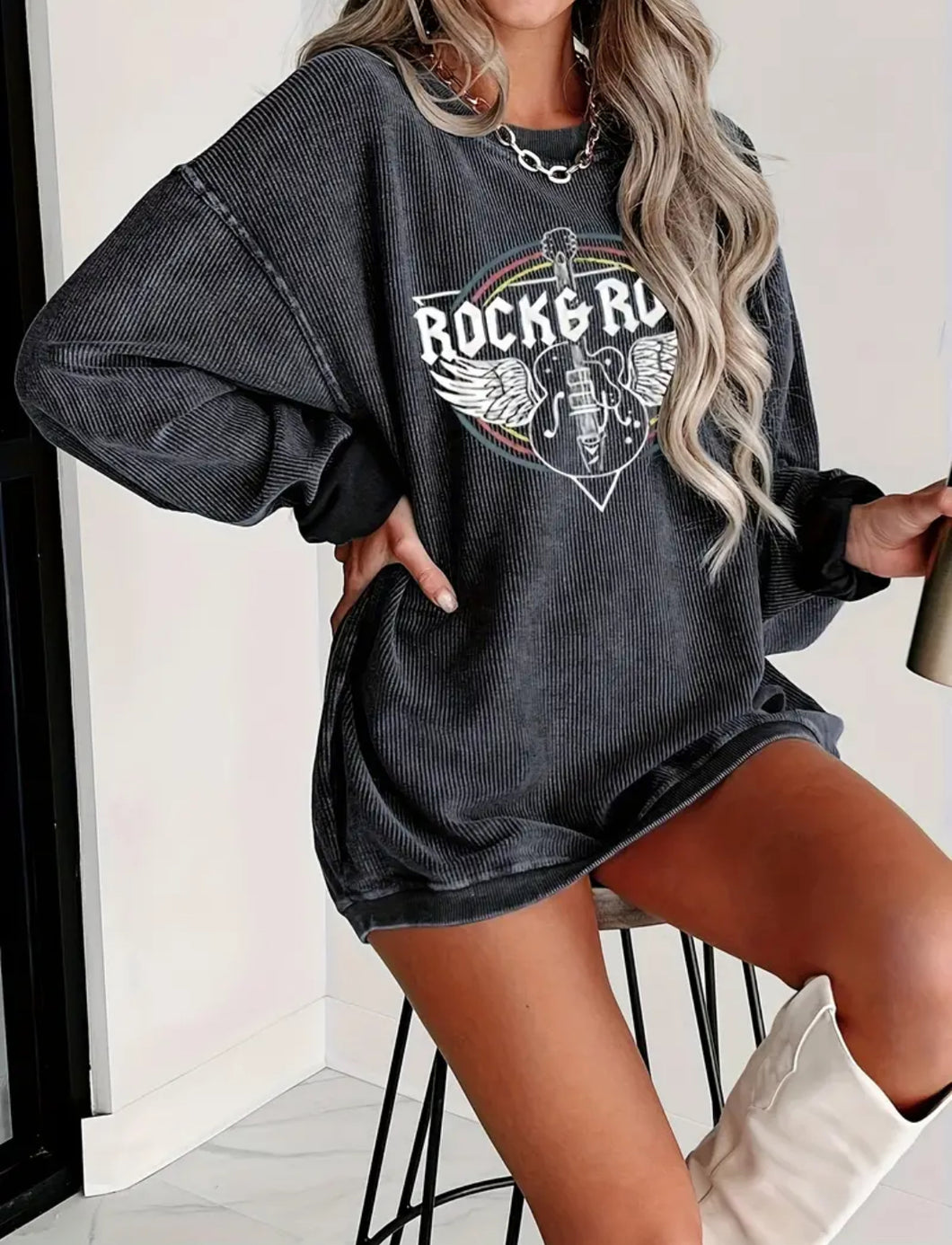 Rock & Roll Guitar Corduroy Sweatshirt