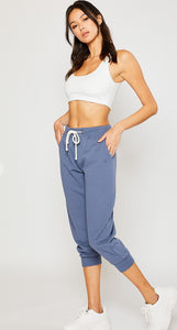 Cotton Terry Relaxed Fit Capri Jogger Pants