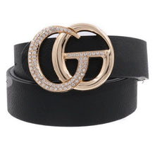 Load image into Gallery viewer, Rhinestone Studded Double Ring Buckle Belt