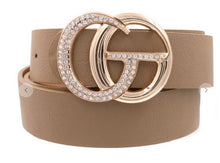 Load image into Gallery viewer, Rhinestone Studded Double Ring Buckle Belt
