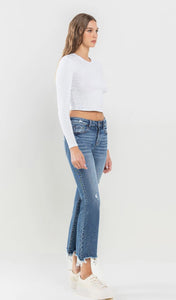 Mid Rise Cropped Straight Vervet Jeans