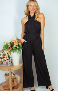 Sleeveless Solid Knit Jumpsuit