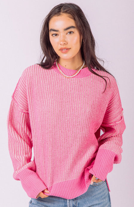 Two-Tone Casual Knit Sweater