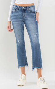 Mid Rise Cropped Straight Vervet Jeans