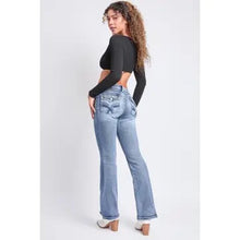 Load image into Gallery viewer, Mid Rise Heavy Stitch Embroidered Bootcut Jeans