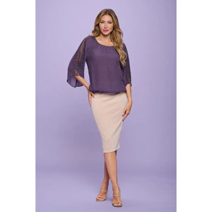 Crocket Wedge Bubble Hem Peasant Blouse