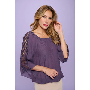 Crocket Wedge Bubble Hem Peasant Blouse