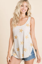 Load image into Gallery viewer, SLEEVELESS STAR FOIL PRINT THERMAL KNIT TANK