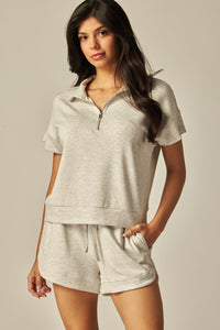 Double Soft Short Sleeve Half-Zip