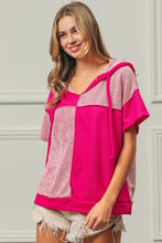 Load image into Gallery viewer, Two Tone French Terry Contrast V Neck Hoodie