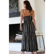 Load image into Gallery viewer, Embroidered Neckline V Neck Maxi Dress