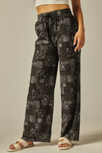 Load image into Gallery viewer, Bohemian Print Rib Drawstring Pocket Wide Leg Pant