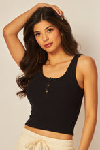 Load image into Gallery viewer, Ribbed Scoop Henley Tank
