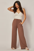 Load image into Gallery viewer, Stretchy Ribbed Drawstring Pocket Wide Leg Pants