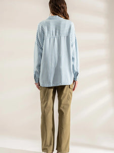 Striped Button Down Shacket