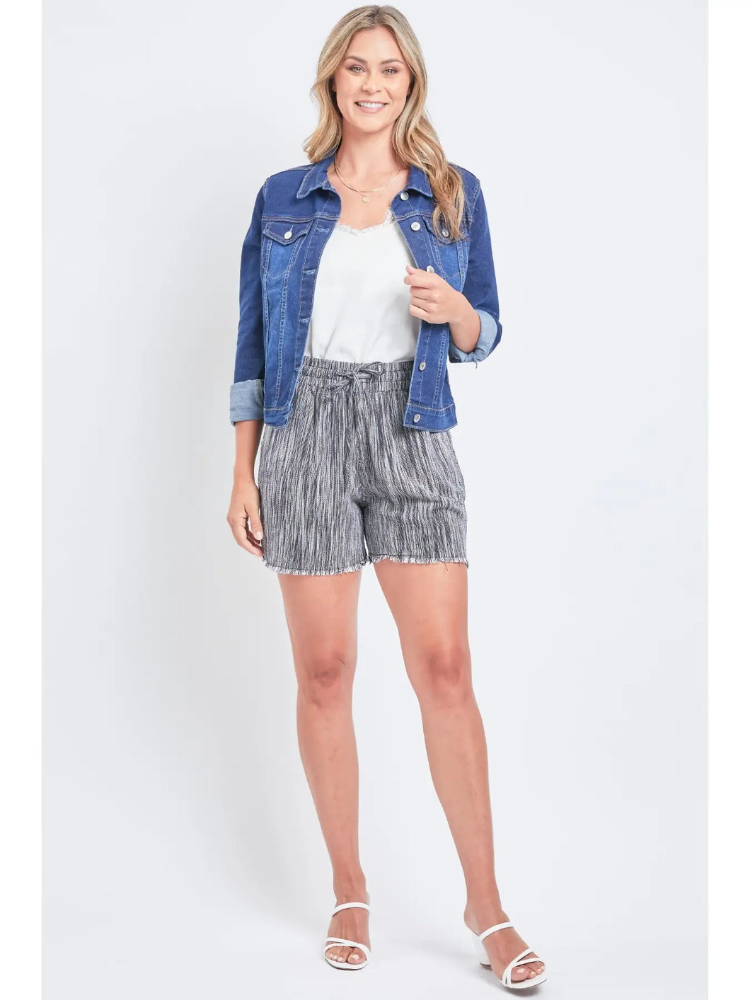 Missy Linen Lounge Shorts with Frayed Hem