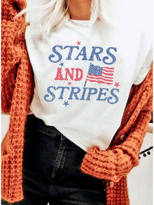 Stars and Stripes America Flag Graphic Tee