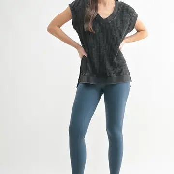 Chunky Waffle Mineral Wash Tee